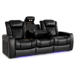 VALENCIA SEATING Tuscany Xl Console Edition Home Theater Seating | Top Grain Nappa Leather 11000, Power Lumbar Support, Power Headrest, Led Backlit