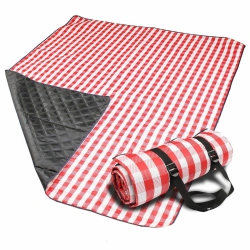 YELLOW-PRICE Portable Extra Large Picnic & Outdoor Blanket And White Checke, 79 X59In In Red