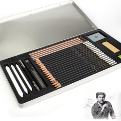 YELLOW-PRICE Drawing / Sketch Pencils Set (29-PCs Kit) Includes Erasers, Sharpener, Charcoals