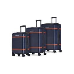 BUGATTI Wellington 3 Piece Hardside Luggage Set With Expansion - In Navy