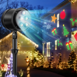 GYMAX Christmas Waterproof Projector Light Holiday Decor Led Lights W/ Gift Pattern