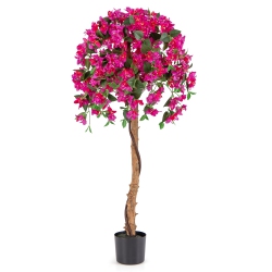 GYMAX 4.5Ft Artificial Tree Azalea Artificial Tree W/ Plastic Pot for Indoor & Outdoor