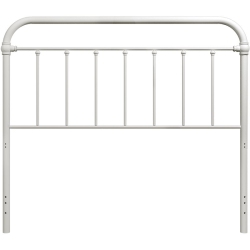BOWERY HILL King Metal Spindle Panel Headboard In In White