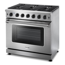 THOR KITCHEN 36 Inch Gas Range In Stainless Steel-Lrg3601U