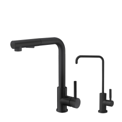 STYLISH K130Nk147N Single Handle Pull Down Kitchen Faucet With Cold Water Tap In In Black