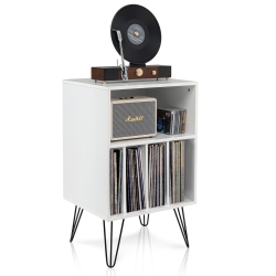 GYMAX File Cabinet W/ Split Storage Standing Display Bookshelf Bedroom In White