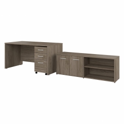 BBF Studio C 60W Desk With Storage And Drawers In Modern Hickory - Engineered Wood