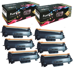 PRINTOXE ® Tn760 Compatible 6 High Yield Toner Cartridges Tn 760 Hl L2350Dw L2370Dw L2370Dwxl L2390Dw L2395Dw & Mfc L2710Dw L2730Dw L2750Dwxl & Dcp
