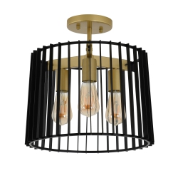 ARTIKA Gatsby Modern Flush Mount Ceiling Light Fixture And Gold In Black