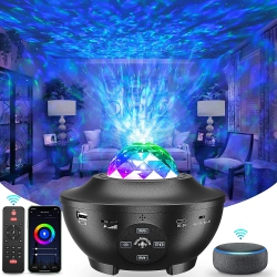 HLD Star Projector, Galaxy Light Projector, Smart Night Light Lamp Work With Alexa, Star Light Projector With Bluetooth Speaker