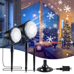 HLD 2 Pack Snowfall Led Light Projector, Snowflakes Projector Lights, Christmas Lights Outdoor/indoor, Dynamic Snowfall Pattern