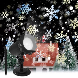 HLD Christmas Snowfall Projector Lights, Milprox Indoor Outdoor Holiday Snowflake Projector Lights, Clear Rotating Snow Fa In White