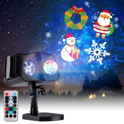 HLD Christmas Projector Lights Outdoor - 26 HD Effects (3D Ocean Wave & Patterns) Waterproof \w Rf Remote Control Timer for Indoor Halloween Holiday