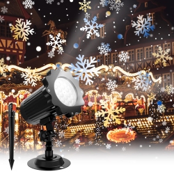 HLD Christmas Snowflake Projector Lights Outdoor, Ip65 Waterproof Holiday Snowfall Led Lighting Wall Mounted & Floor Mount Garde
