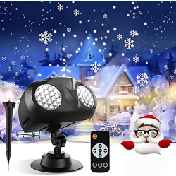 HLD Snowflake Projector Lights Outdoor/indoor, Remote Control Snowfall Led Light Projector, Christmas Lights Outdoor Projector