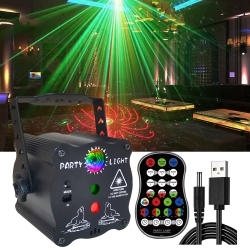 HLD Couvkadl Dj Disco Light, Stage Party Lights, Rechargeable Laser Light Sound Activated RGB Led Flash Strobe Projector With Re