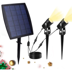 HLD Dllt Solar Outdoor Landscape Lights, Led Solar Powered Spotlights, Waterproof Outdoor Light, 2-In-1 Solar Garden Exterior Wa