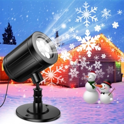 HLD Holiday Snowflake Projector Light, Yazeky Snowfall Led Light Adjustable Lamp, Ip65 Waterproof Snow Decoration Spotligh In White