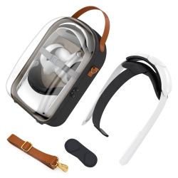 HLD All In One Hard Carrying Case, With Head Strap for Oculus Quest 2, Adjustable Replacement for Meta Quest 2 Elite Strap Acces
