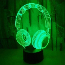 HLD Azimom Headphone Headset 3D Illusion Lamp 16Color Night Light, Smart Touch Sensor & Remote Control Bedside Lamps Home Decorat