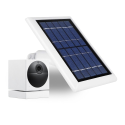 WASSERSTEIN Solar Panel Compatible With Wyze Cam Outdoor - Power Your Surveillance Camera Continuously With 2W 5V Charging (1-Pack, White)