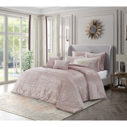 GRACE LIVING Croix 8PC Full/queen Comforter Set 2 Pillow Shams, 2 Euro Shams, 3 Decorative Pillows, 1 Comforter, Blush