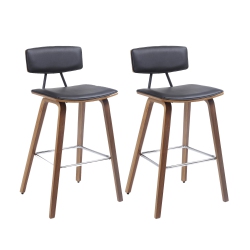 MOUSTACHE 2 Pack Vintage 27" Barstools Wood Bar Stools With Back & Foot Ring, Counter Stools for Kitchen, Home, Bar, Counter, Coffee Shop Bar Stool