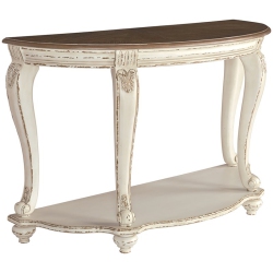 BOWERY HILL Console Table In Chipped And Brown In White