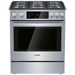 Open Box - Bosch 30" 4.8 Cu. Ft. 5-Burner Dual Fuel Range (HDI8056C) - Stainless Steel -Perfect Condition