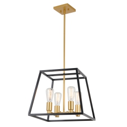 ARTIKA Carter Modern Mid-Century Pendant Light Fixture And Gold In Black
