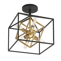 ARTIKA Imperium Modern Mid-Century Flush Mount Ceiling Light Fixture And Gold In Black