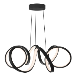 ARTIKA Swirl Ribbon Modern Pendant Light Fixture In Black