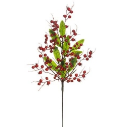 ALLSTATE Mini Berries Artificial Spray - 28" - And Green In Red