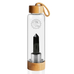 SHIVAS STONE Shiva’S Stone Crystal Infused Bamboo Water Bottle - Obsidian