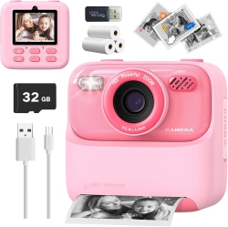 ULTREND Kids Instant Print Camera, Digital Photo & Video Camera, Fun Gift for Girls Boys 3-12 Year Olds, Christmas & Birthday Present, HD Toy Camera