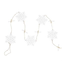 NORTHLIGHT 4' Snowflakes On Jute Rope Hanging Christmas Garland In White
