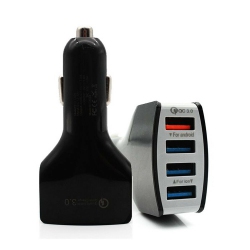 SUPERSHIELD USB Car Charger 4 USB Port Qualcomm Qc 3.0 Fast Charging Multi Car Chargers Adapter for Android Ios
