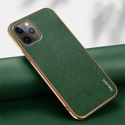 SUPERSHIELD Leather Case for Apple Iphone 11 Soft Luxury Stream Plating Elegant Sulada Cover In Green