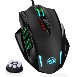 REDRAGON M908 Impact RGB Led Mmo Mouse With Side Buttons Optical Wired Gaming Mouse With 12, 400Dpi, High Precision, 20 Programmable Mouse Buttons