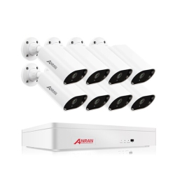 ANRAN K08A2783 HD Camera Kit Home Security Ahd Dvr Kit - 8 Camera, 8Ch 12.5" Screen, 2Tb