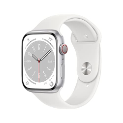 APPLE Watch Series 8 [Gps + Cellular 45Mm] Smart Watch W/ Silver Aluminum Case With Sport Band - M/l In White