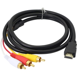SUPERSHIELD 1.5M HDMI Male to 3 Rca Adapter Cable RGB Male Av Video Audio Component Converter HDtv