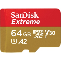 SANDISK 64GB Extreme Micro Sdxc Memory Card - (Sdsqxah-064G-Gn6Ma) + Adapter