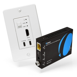 OREI 4K HDMI/USB-C Extender Over Single Cat6/7 With 4K60Hz Wall Plate Transmitter, HDr & Ir Control Up to 165Ft (Uhd-Wpe165-K)
