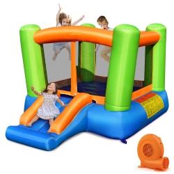 GYMAX Inflatable Bounce House Kids Jumping Playhouse Indoor & Outdoor With 550W Blower
