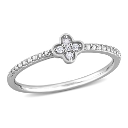 AMOUR Diamond Accent Promise Ring - Size 6 In Silver
