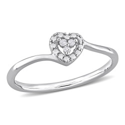 AMOUR Diamond Accent Promise Ring - Size 6 In Silver