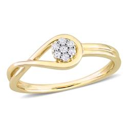 AMOUR Diamond Accent Promise Ring Silver - Size 8 In Yellow