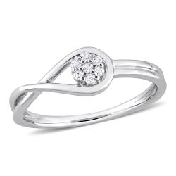 AMOUR Diamond Accent Promise Ring - Size 6 In Silver