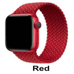 CSMART Elastic Braided Solo Loop Replacement Band Strap for Apple Watch Iwatch Series 1 to 10 Se Ultra, 42Mm(Series 123) 44MM 45MM 46MM 49MM In Red